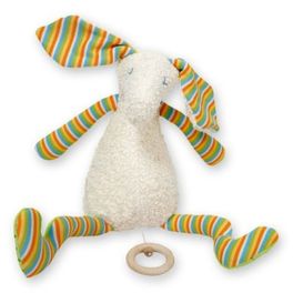 <strong>Výprodej</strong> Jonatán barevný BIO bavlna – hračka s hracím strojkem pro miminka