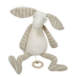 <strong>Výprodej</strong> Jonatán béžový BIO bavlna – hračka s hracím strojkem pro miminka